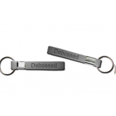 13mm debossed silver wristband keychain